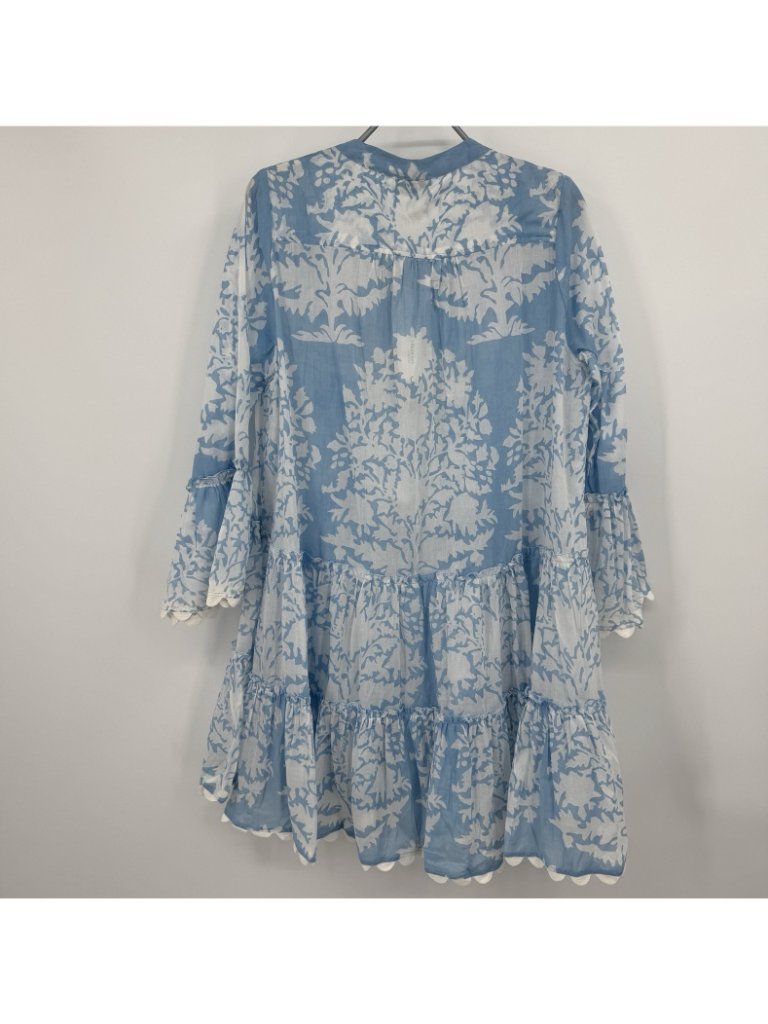 Juliet Dunn Pastel Blue Palladio Flared Sleeve Mini Dress Sz 1/S Small Nwt — image 6 of 8